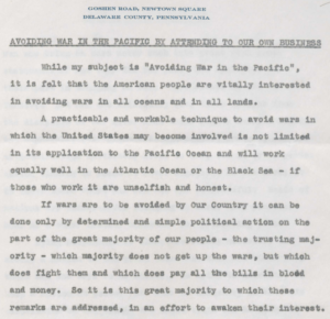 Smedley Butler’s Speech Against War in Charlottesville in 1937