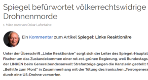 German Newsmagazine Spiegel Supports Drone Murder That Violates International Law